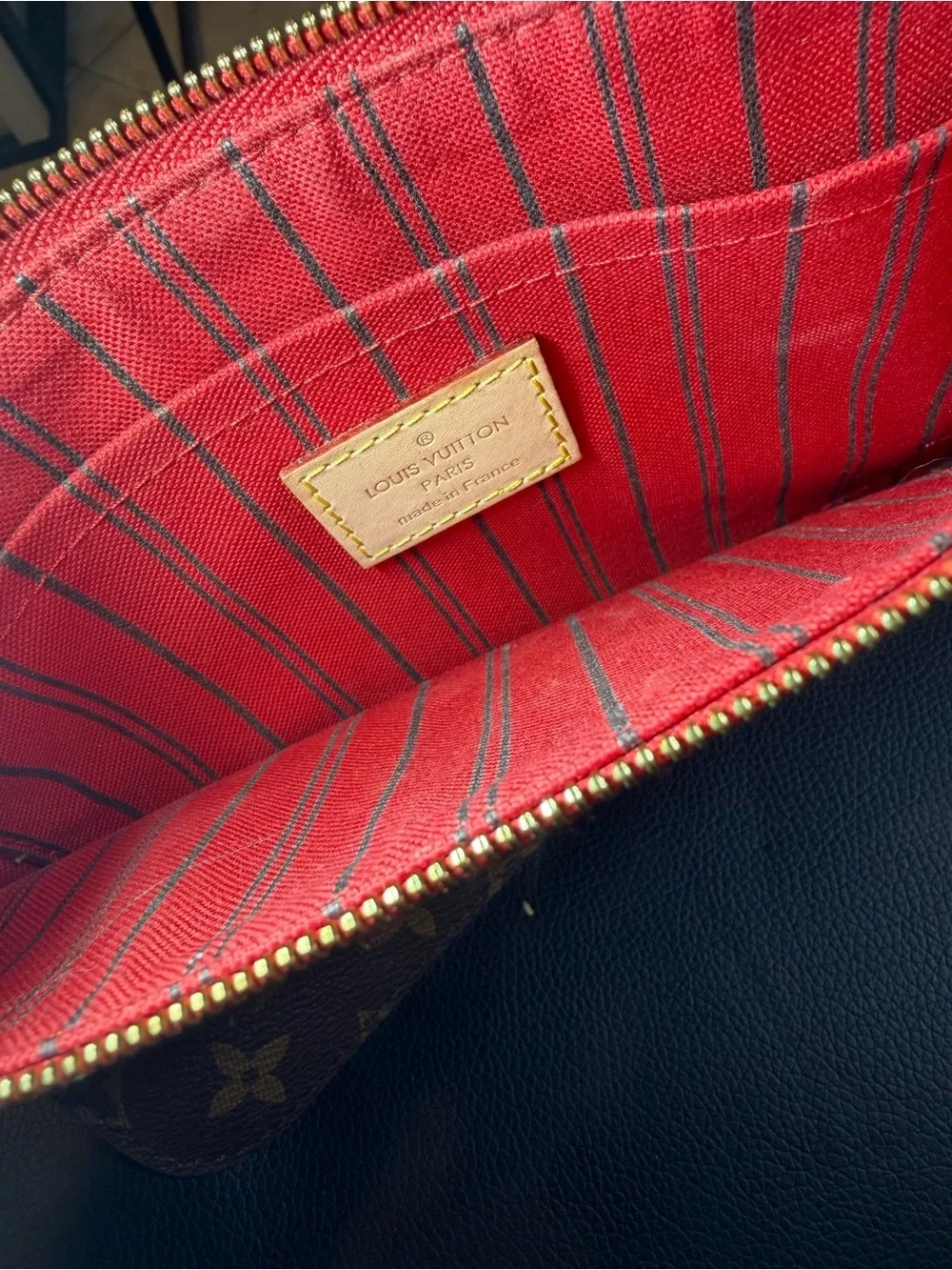 Louis Vuitton Neverfull Pochette Monogram Canvas Wristlet Pouch